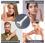 Adjustable Microneedling Derma Stamp - Professional Microneedle Pen for Hair, Beard Growth - Amazing Derma Skin Pen for Face - 140 Titanium Pins - Best Derma Roller Alternative